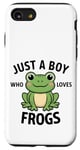 Coque pour iPhone SE (2020) / 7 / 8 Juste un garçon qui aime les grenouilles, de jolis garçons illustrés de grenouilles