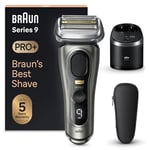 Braun Series 9 PRO+ Electric Shaver For Men, 5 Pro Shave Elements & Precision Long Hair ProTrimmer, SmartCare Center, Wet & Dry Electric Razor With 60min Runtime, Made In Germany, 9465cc, Graphite