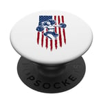 Drapeau américain de pom-pom girl pour pom-pom girl drapeau américain PopSockets PopGrip Adhésif