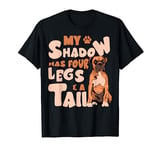 My shadow has four legs and a tail - American Bulldog Dog T-Shirt