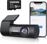 Dashcam Auto 2K,Caméra Embarquée,Full QHD 2K 1440p WiFi Dashcam,Super Vision Nocturne,Grand Angle 145°,G-Sensor,WDR,Enregistrement Cyclique,Moniteur de Stationnement 24h,Jusqu'à 256G