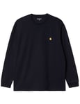 Carhartt WIP Chase Long Sleeve Tee - Navy Colour: Dark Navy, Size: X Large