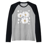 Big Daisies Retro Flowers Raglan Baseball Tee