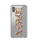 Coque Iphone X Love fleur multi transparente