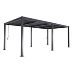 Pergola bioclimatique anthracite - SWEEEK - 3x6m - lames orientables