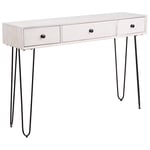 Console en Bois de Manguier MDF Blanc et Métal Noir Laqué 77 x 110 x 30 cm à 3