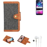 Protective cover + earphones for Motorola Moto G Fast case, dark grey