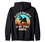 Alaskan Malamute Is My Spirit Animal Retro Dog Lovers Zip Hoodie