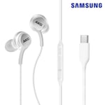 Original Akg - Ecouteurs Casque Blanc Kit Pieton Origine Samsung Prise USB-C Oreillette Main Libre Pour Apple iPhone 15 / Plus / Max / Pro Max