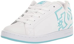 DC Shoes DC Court Graffik Chaussures de Skate décontractées pour Femme, Blanc, Bleu, 37.5 EU