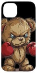 Coque pour iPhone 14 Plus Un ours en peluche cool portant une tenue de gants de boxe