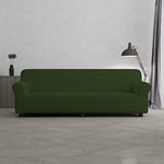 Italian Bed Linen Elastic Sofa Cover “Piu Bello”, 97% Polyester + 3% Elastometer, Dark Green, 4 Places