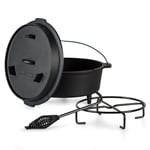 Guernsey Premium Dutch Oven 12.0 BBQ Pot Fonte Pieds de support Taille XL / 12 qt