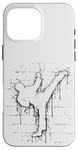 Coque pour iPhone 16 Pro Max Urban Street Art Fighter Sidekick Roundhouse TaeKwonDo