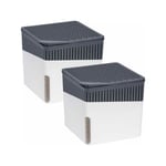 Lot de 2 déshumidificateurs Design cube Rechargeables 1kg Wenko Absorbeur d'humidité, Anti moisissure jusqu'à 3 mois, Idéal jusqu'à 80m²,