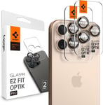 Glas.tR EZ Fit Optik Pro Protection Camera pour iPhone 16 Pro, iPhone 16 Pro Max, 2 Pièces, Titane sable, Protection Individuelle, Kit d'installation Inclus