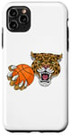 Coque pour iPhone 11 Pro Max Ballon de basket Jaguar Leopard Cheetah Panther