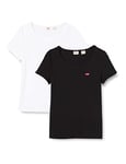 Levi's 2-Pack Tee T-Shirt Femme, White +/Mineral Black, M