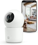 Caméra de Surveillance IA 360 Degré Intérieur IP WiFi 2.4GHz, 1440P 2.5K (Quad HD), Vision Nocturne, Détection IA (Personnes, Animaux, Bruit...), Contrôle à Distance Via Application (Blanc)