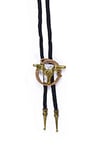 Bristol Novelty BA692 1 Piece | Black and Gold Size-30 g Cowboy Bootlace Tie Steer and Rope, Womens, One Size