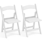 Chaise Pliante Lot de 2, Chaises de Jardin en Résine, Siège Rembourré en pvc, Chaise Pliable Extérieur Intérieure, Transport Facile, pour Cuisine,