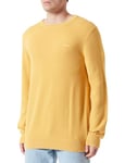 GANT Men's Cotton Pique C-neck Pullover Sweater , Smooth Yellow,L