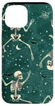 Coque pour iPhone 15 Vert Art Déco Squelettes Tropical Dancing Night Sky