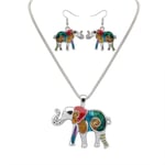 Smyckesset Set Halsband & Örhängen med Elefant Silver färg