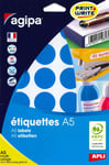 Agipa Etiquettes - Étiquettes adhésives permanentes - bleu - diamètre 30 mm 240 étiquette(s) ( 10 feuille(s) x 24 )