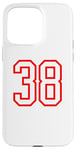 Coque pour iPhone 15 Pro Max Numéro #38 Blanc Rouge Sport Numéro 38