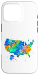 Coque pour iPhone 16 Pro Carte des États-Unis