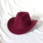 Fedora Solid Color Cowboy Hat Roll Brim Sticky Hat Syksy- ja talvihattu naisille Miesten ulkoilu jazz-hattu Länsi-Cowboy-hattu