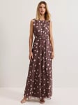 Phase Eight Maxine Polka Dot Chiffon Jumpsuit, Latte