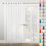Megachest Woven Voile super wide metallic ring top Curtain 1 Panel (Pure White, 118" wide X 72" drop(W300cmX183cm))