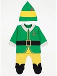 Baby Buddy Elf Movie Christmas Outfit Green Top Treasures And Hat Set 3-6 Months