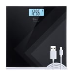 Digital Bathroom Scales USB Rechargeable, Weighing Scales for Body Weight with