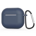 Compatible avec Apple AirPod 3ème génération 2021 Case Cover, Coque de Protection en Silicone avec Porte-clés, LED Avant Visible – Bleu Nuit