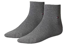 Tommy Hilfiger - Classic Mens Socks - Ankle Socks - Men's Accessories - Tommy Hilfiger Mens Socks - Signature Embroidered Logo - 2 Pack - Gray