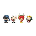 Funko Pocket POP! DC Holiday - Superman - Tree Holiday Box 4 Pieces - DC Comics - Keychain Novelty Keyring - Collectable Mini Figure - Stocking Filler - Gift Idea - Official Merchandise