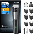 Beard Trimmer Hair Clippers Men, Nose & Ear Trimmer, 9-in-1 Body Groomer Men Kit, Cordless Rechargeable Hair Clippers with 7 Limit Combs, Stainless Steel Blades, Waterproof Razor Extra Long Life