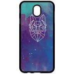 Coque My-Kase pour Galaxy J7 (2017) - hyper animals space loup - Noir