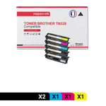 NOPAN-INK - Toner x5 TN-328 (TN328) Noir (x2) + Cyan + Magenta + Jaune compatible pour Konica Minolta Bizhub C300 i C250 i