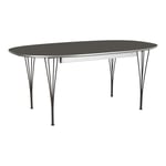 Fritz Hansen - Superellips Utdragbart B620 – 170–270x100 cm Grey Bromo/Black - Matbord - Bruno Mathsson - Grå - Metall/Trä