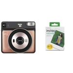 instax SQUARE SQ6 instant camera, Blush Gold & SQUARE instant Film 50 shot pack, white Border, suitable for all instax SQUARE cameras and printers