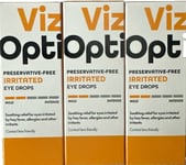 3 X Viz Opti Preservative Free Irritated Eye Drops EXP:05/27