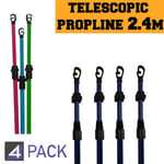 4 x Extendable Telescopic Line Prop Heavy Duty Clothes Washing Outdoor Pole 2.4M