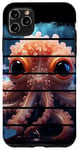 Coque pour iPhone 11 Pro Max Rétro mignon orange bébé pieuvre, tentacules de la mer profonde anime art