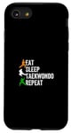 Coque pour iPhone SE (2020) / 7 / 8 Eat Sleep Taekwondo Repeat - Arts martiaux de taekwondo