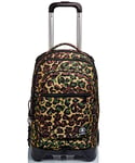 Invicta Rolling backpack, NEW PLUG ANIMALIER, Wheeled Book Bag, 3 in 1, Detachable Backpack + Trolley, for Teen, Girls&Boys, For School, Sport, Free Time, Laptop Sleeve, Italian Design, green