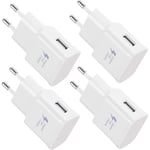 4-pack 5V-2A USB-strömadapteruttag Universal snabbladdare för iPhone 12/11/X 8/7/6, Samsung Galaxy S22 S21 S20 S10 S5 S6 S7 S8 S9/Edge/Plus